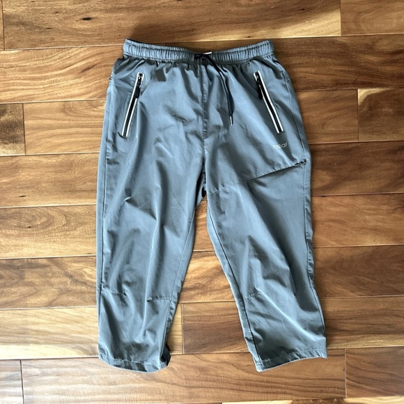 forenjoy Pants - Forenjoy Grey Windbreaker Sport Capri Pants size Large